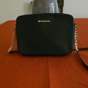 Michael Kors Black Crossbody with Gold Chain